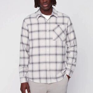 Projek Raw Stone Brushed Flannel Plaid Long Sleeve Plaid Shirt